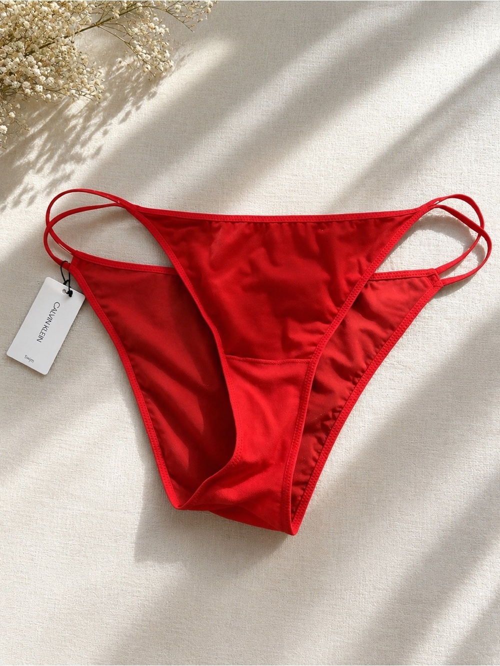 Calvin Klein Scarlet Double-Strap Bikini Bottom